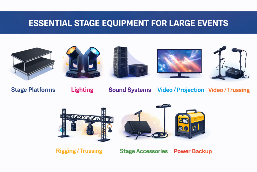 Essential Stage Equipment Needed for Large Events